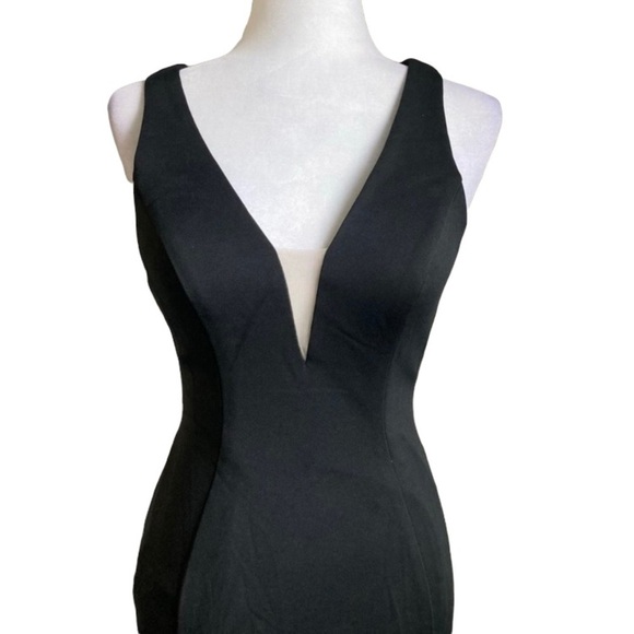 Black Open Back Strap Long Formal Prom Dress - Picture 1 of 4